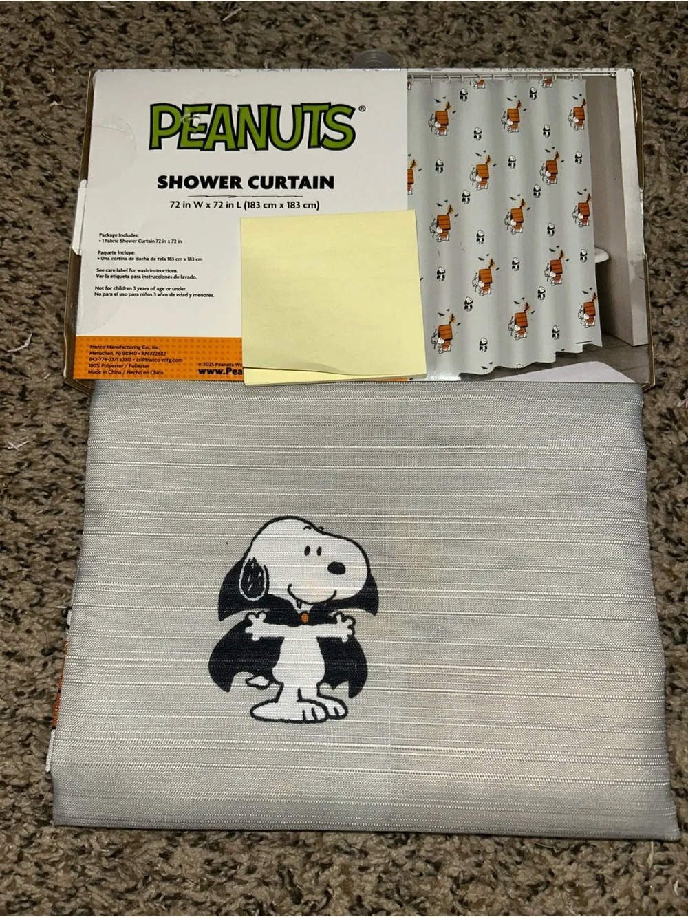 Peanuts Snoopy Halloween Shower Curtain